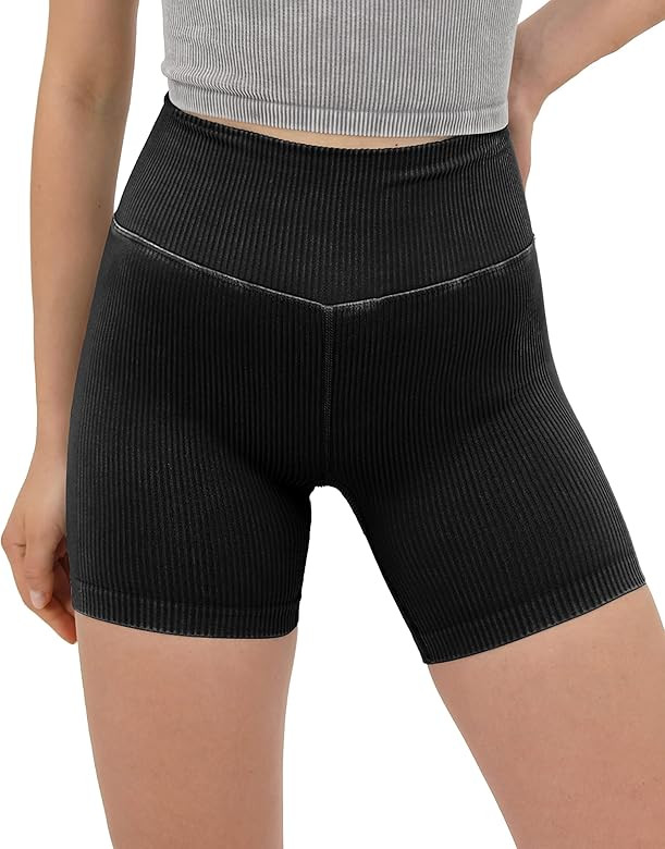 ODODOS Women's Crop 3-Pack Washed Seamless Rib-Knit Camisole Crop Tank Top | Amazon (US)