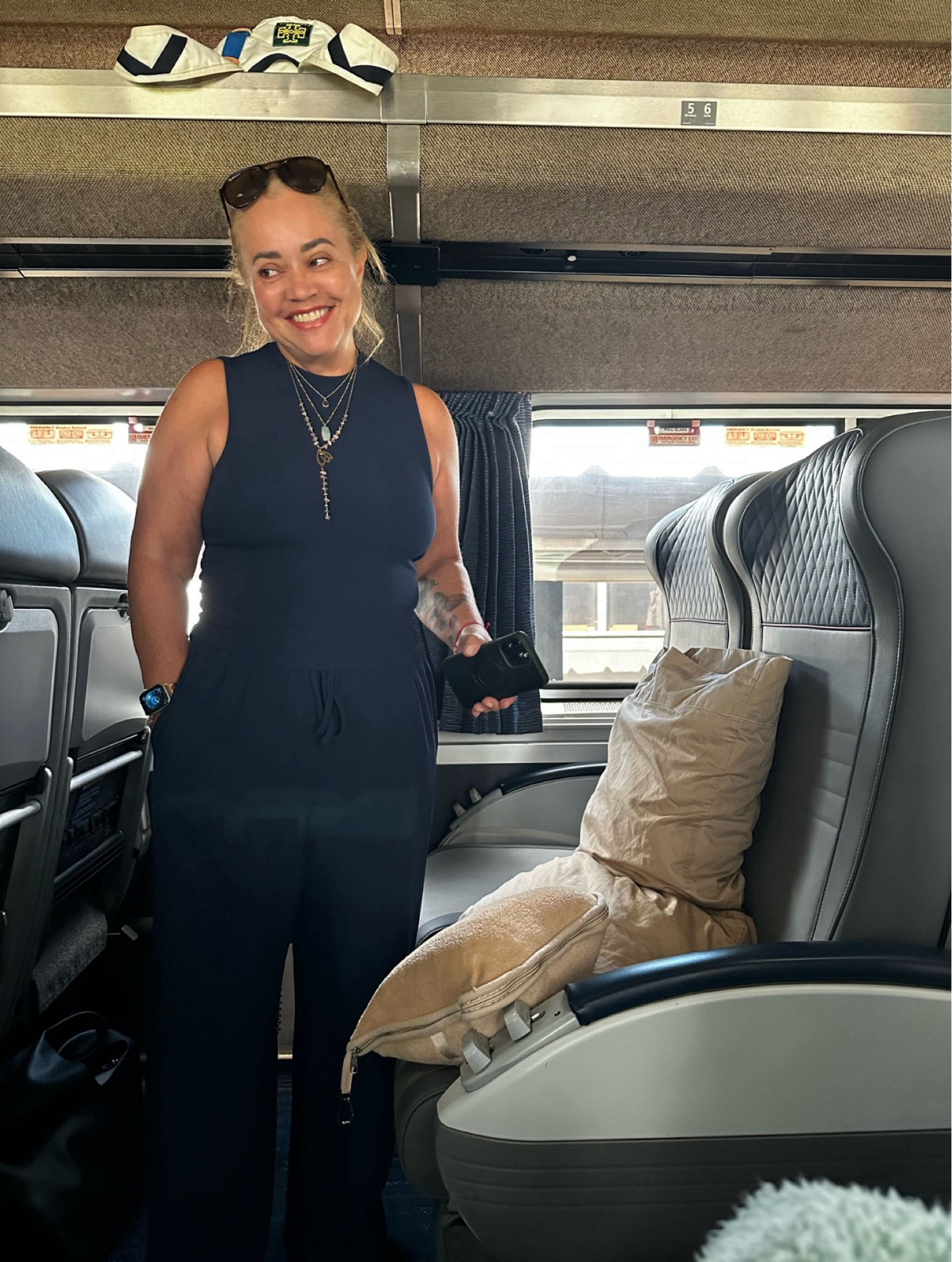 Comfy outfit for my first train ride. 
Bag pack, sunnies and let’s not forget my favorite travel blanket. 

#LTKStyleTip #LTKFamily #LTKTravel

#LTKOver40 #LTKPlusSize #LTKMidsize