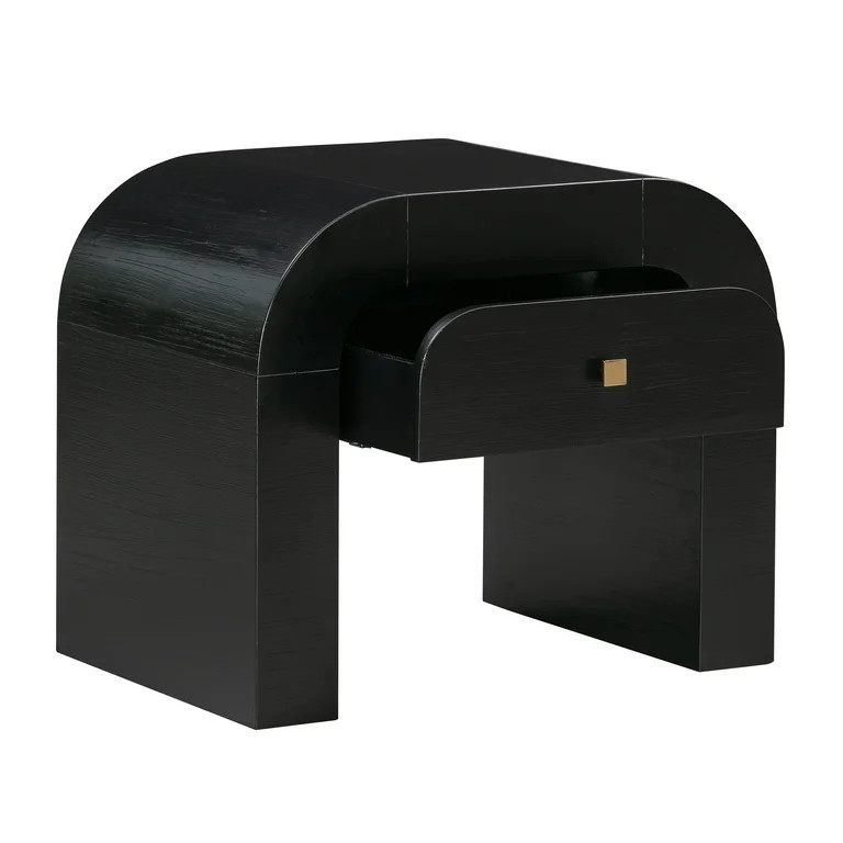 TOV Furniture Hump Black Acacia Nightstand with Gold Accents | Walmart (US)