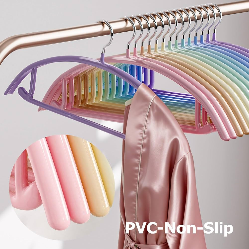 CTIME Non-Slip Metal Hangers 28 Pack, Thick Colorful Clothes Hanger | Amazon (US)