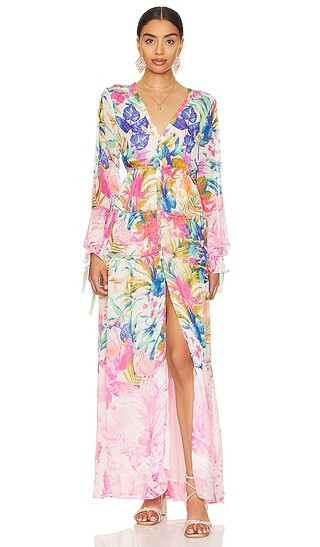 ROCOCO SAND Zazu Maxi Dress in Pink. - size XS (also in M, S) | Revolve Clothing (Global)