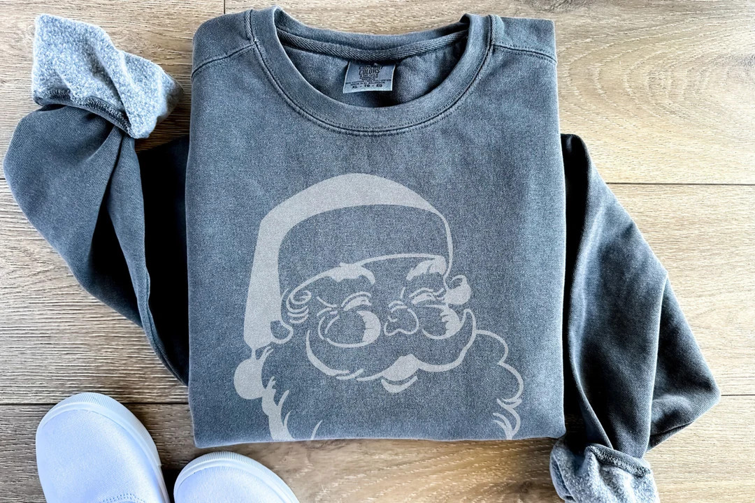 Santa Vintage Christmas Sweatshirt Women's Merry - Etsy | Etsy (US)