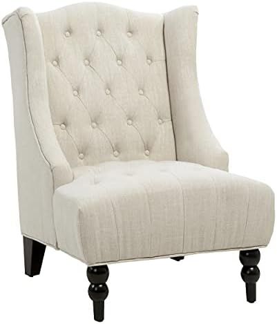 Great Deal Furniture Clarice Tall Wingback Tufted Fabric Accent Chair, Vintage Club Seat for Livi... | Amazon (US)