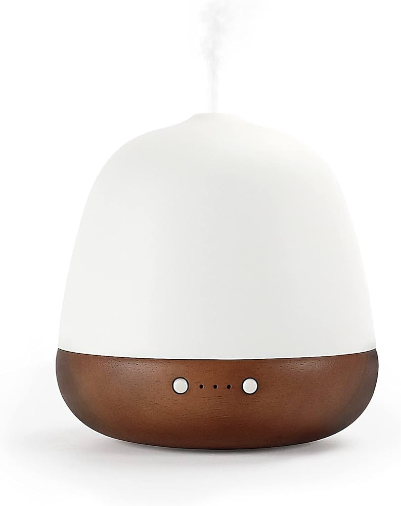 Essential Oil Diffuser, Ceramic and Real Solid Wood Aromatherapy Humidifier - 180ml, No Beep, 2 M... | Amazon (US)