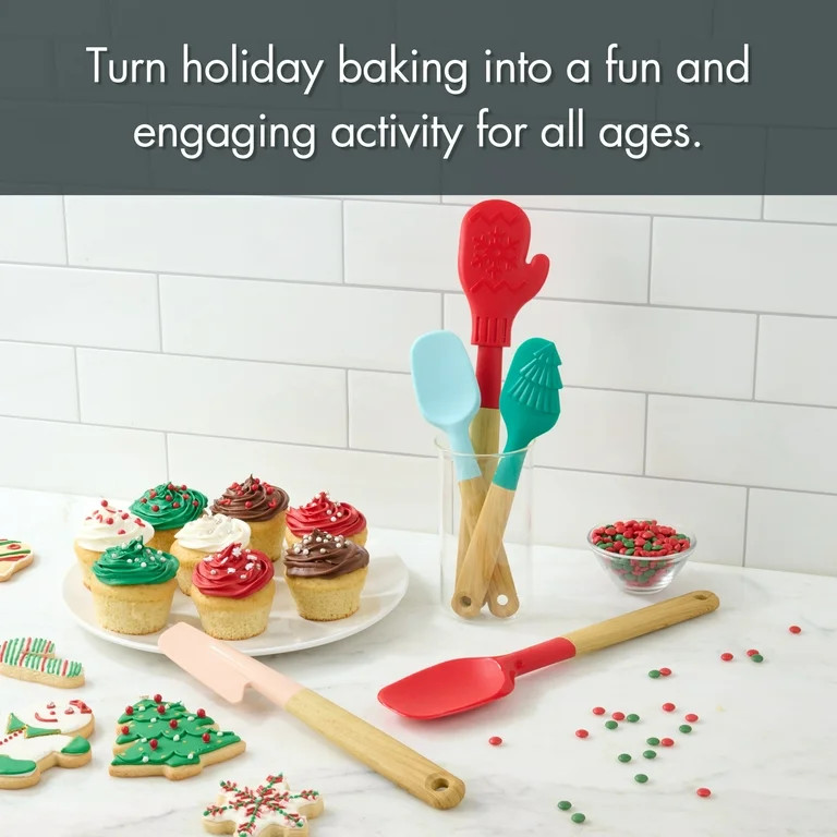 Holiday Time 5-Piece Baking Tools. Red, Green, Pink and Blue | Walmart (US)