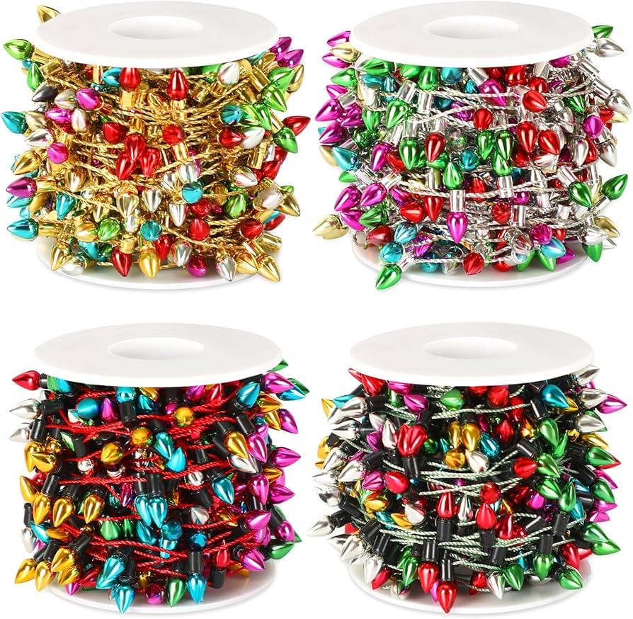 Jansun 65.6 Feet Dollhouse Fake Lights String, 4Rolls Miniatures Dollhouse Christmas Decorations ... | Amazon (US)