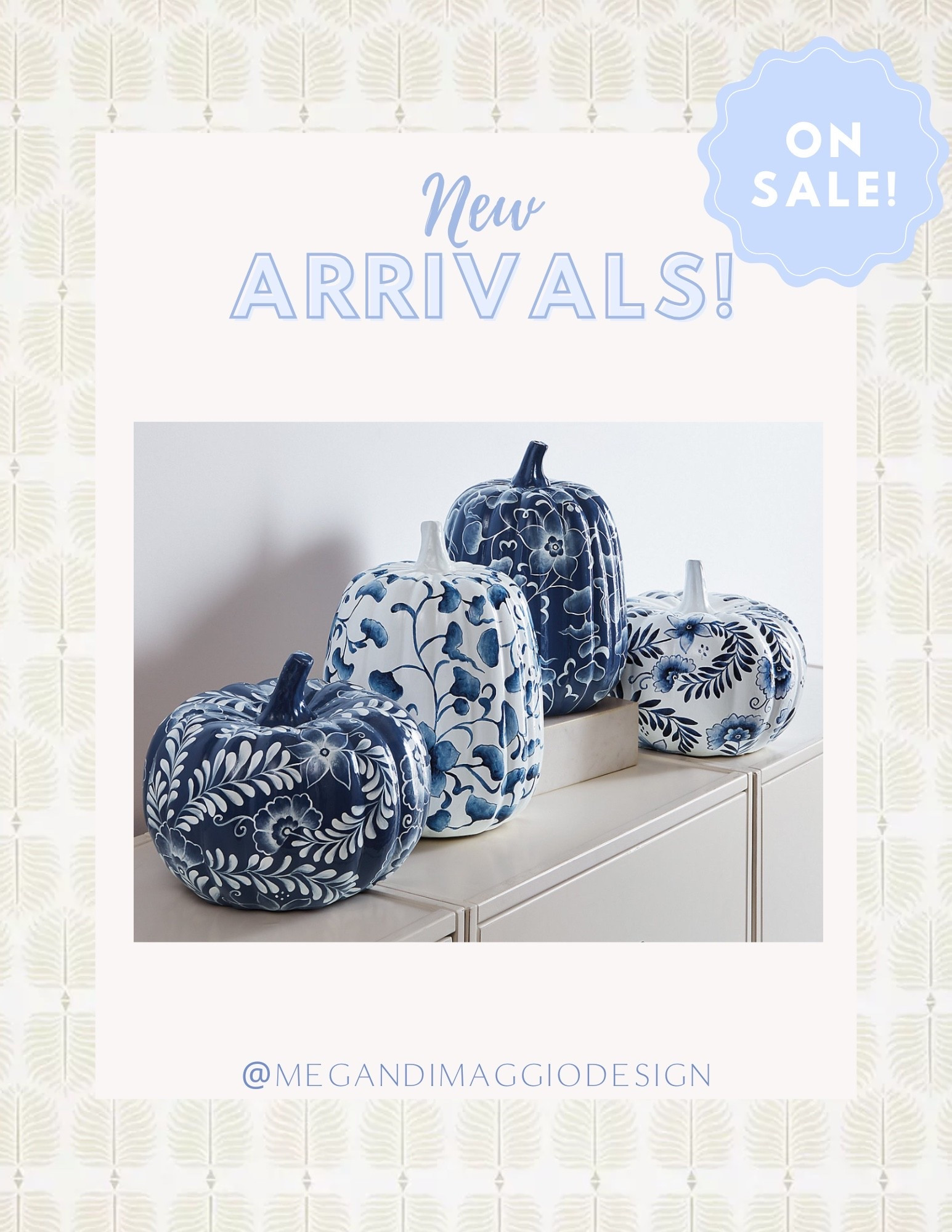 These blue & white chinoiserie pumpkins are so cute for Fall at a coastal home!! 🌊🍂 On sale right now and selling fast?

#LTKFallSale #LTKHalloween #LTKHome
