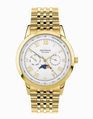 Sekonda Armstrong mens 40mm analogue watch in gold | ASOS (Global)