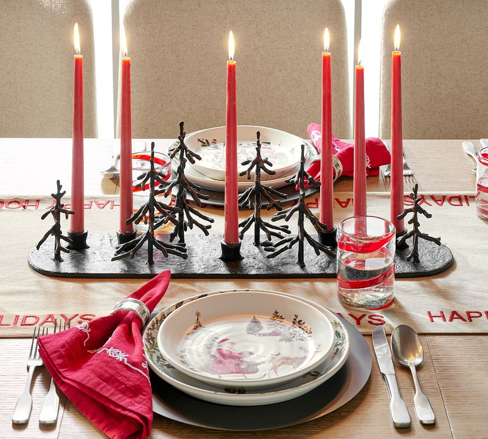 Sculpted Bronze Tree Candleholder Centerpiece | Pottery Barn (US)