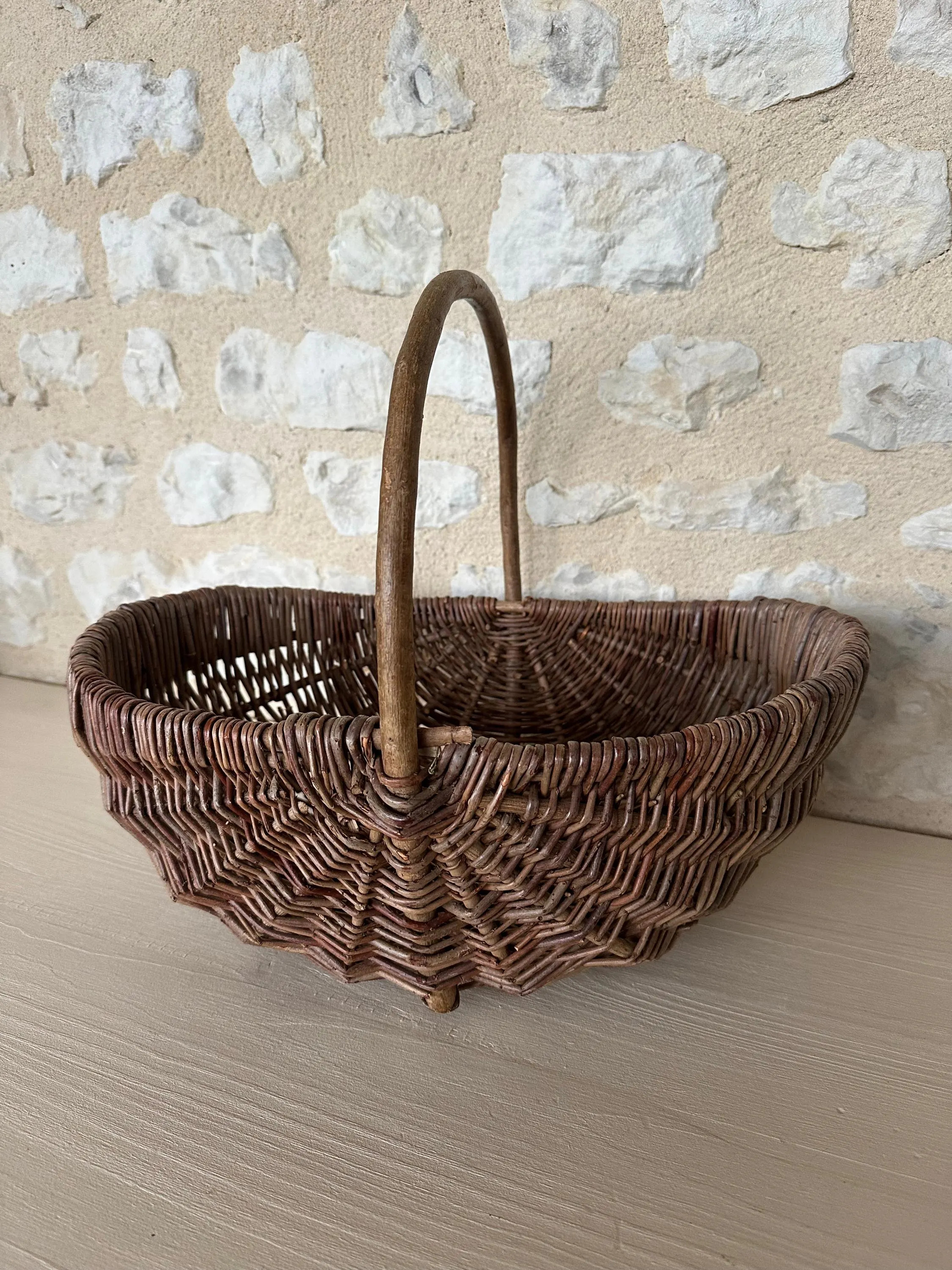 Vintage French Market Basket with Pleated Trim – Wicker Decor, Farmers Market Bag | Etsy (Global)