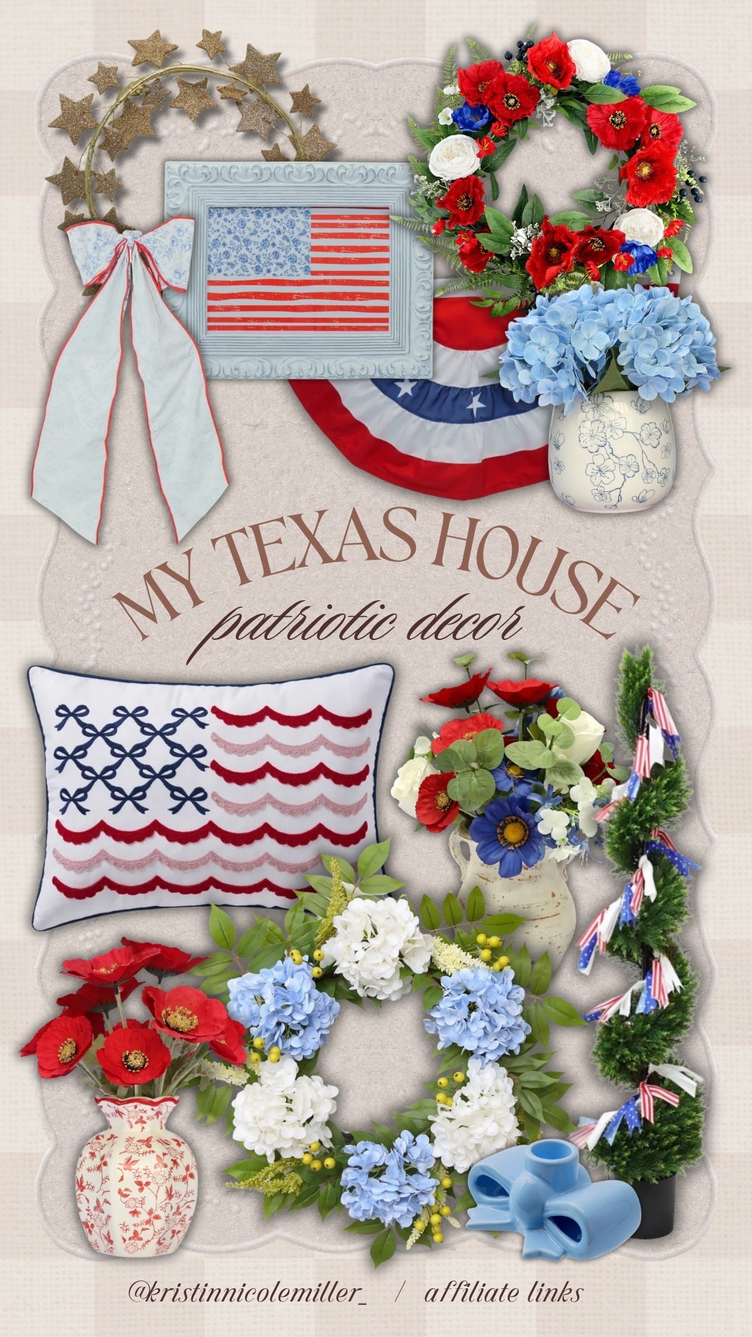 My Texas House // patriotic decorations! So many cute pieces for Memorial Day / summer / Fourth of July! 

Seasonal home decorations red white and blue USA America Americana 

#LTKHome #LTKSeasonal