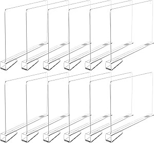 Famyards 12 Pack Clear Shelf Dividers for Organization, Acrylic Closet Shelf Vertical Shelves Org... | Amazon (US)