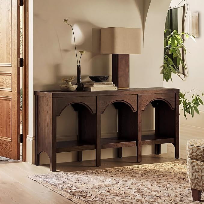 Morden Fort 60’’ Wood Arched Console Table for Entryway, Modern Entryway Table with Arched St... | Amazon (US)