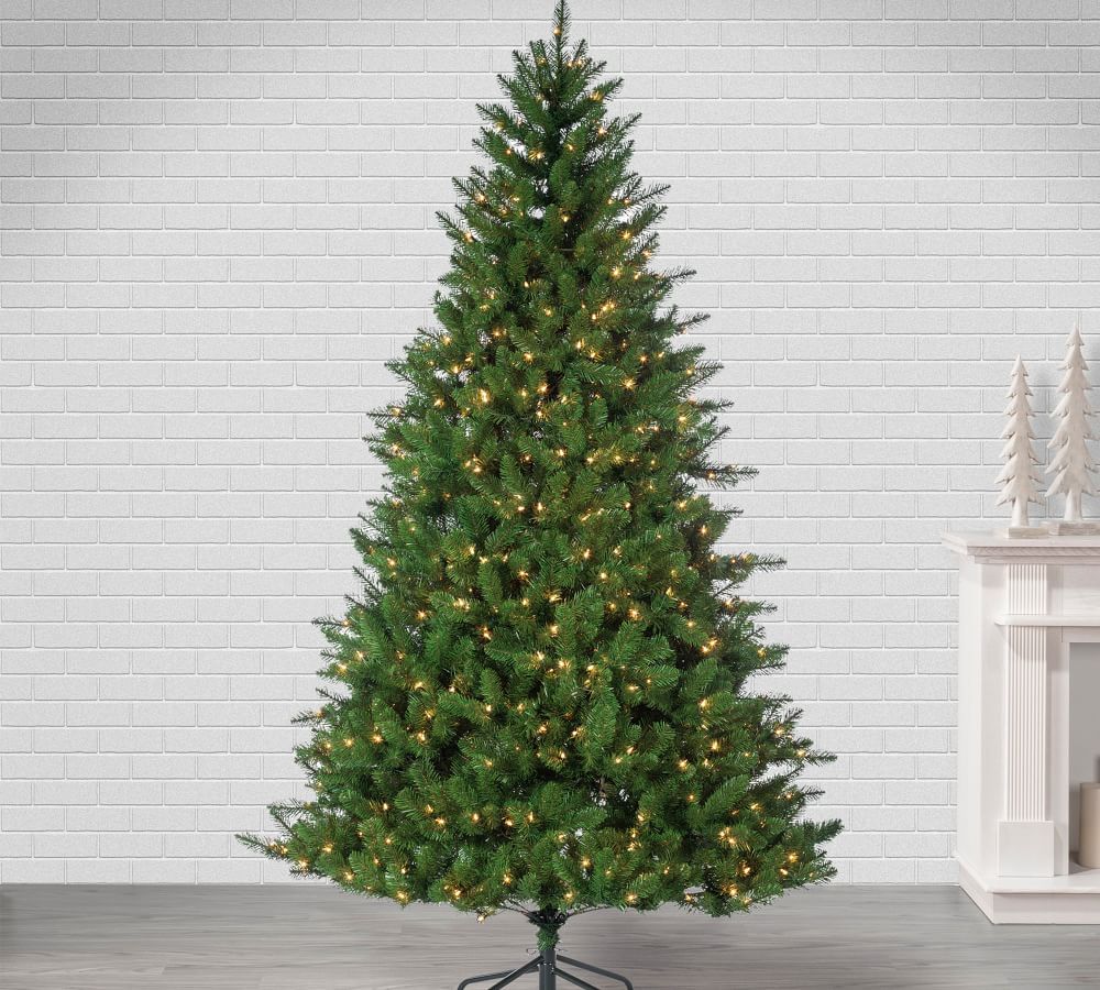 7.5ft Pre-Lit Stone Pine Artificial Christmas Tree | Pottery Barn (US)
