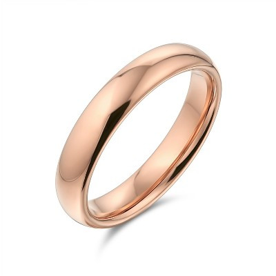 Bling Jewelry Dome Wedding Band Ring Rose Gold Tone Titanium Comfort Fit 4MM Size - 6 | Target