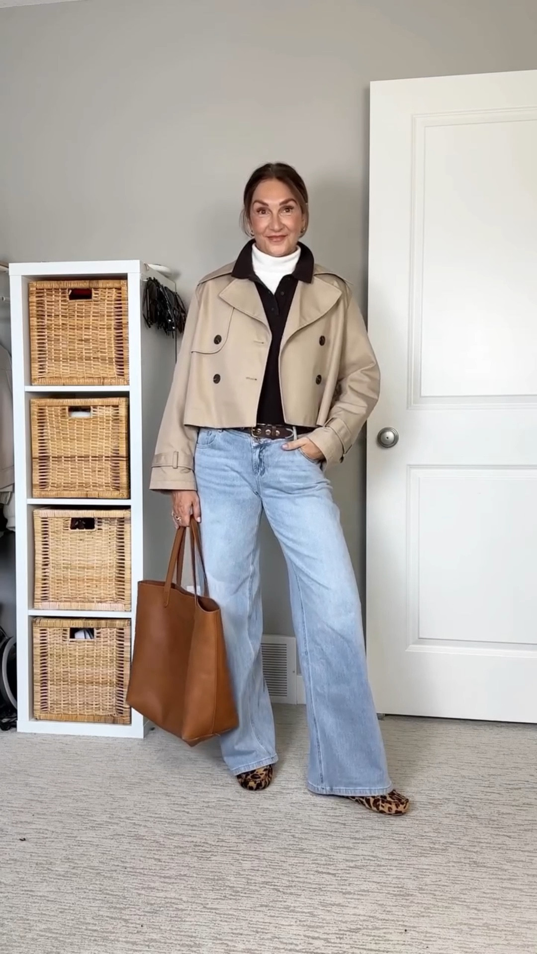 Warm winter day with lots of layers! 
Jeans are super soft and stretchy, they are low rise and have a fun asymmetrical waist detail. Fits tts (I’m 5’ 7” wearing small tall) and are on sale! 
Leopard loafers fit tts (go up if between sizes)
I have this fleece turtleneck in several colors, it’s such a good base layer and super soft and warm.
My polo shirt and cropped trench are old but I found several similar. 


#LTKootd #LTKSaleAlert #LTKgrwm