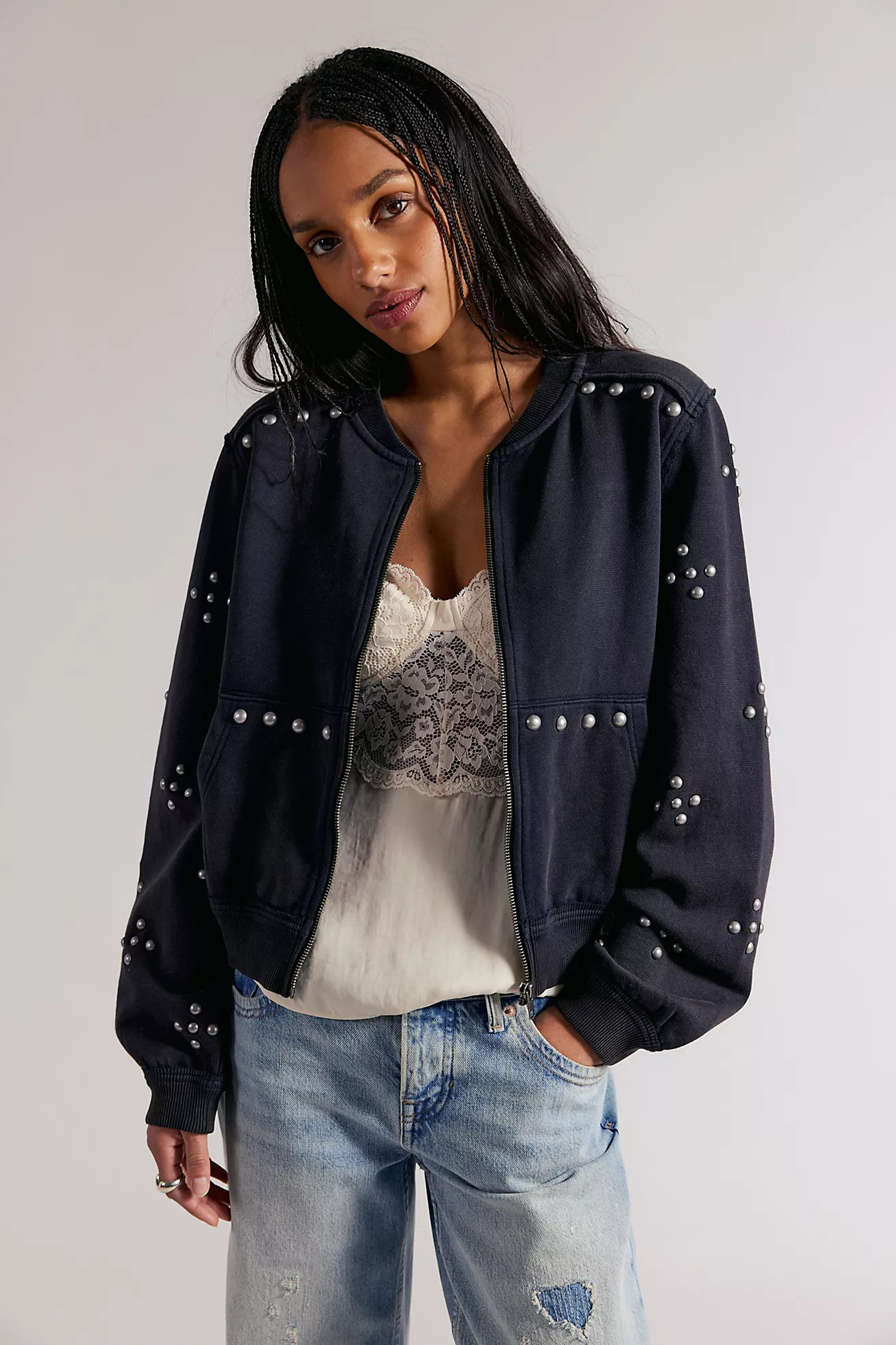 We The Free On My Mind Studded Zip Up | Free People (Global - UK&FR Excluded)