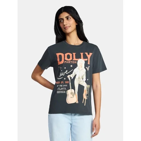 Dolly Parton Women's Live Graphic Tee with Short Sleeves, Sizes XXS-XXL | Walmart (US)