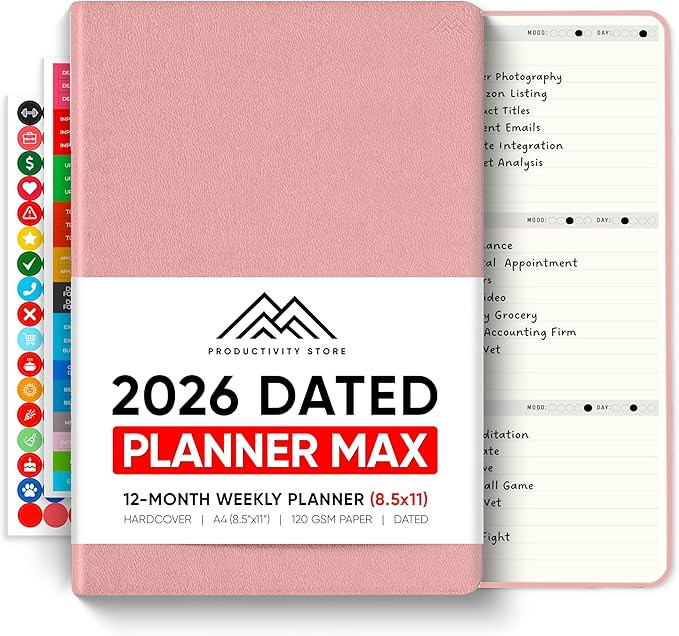 Dated, 2026 Planner, 8.5" x 11" - The #1 Productivity Planner to Achieve Your 2026 Goals - Planne... | Amazon (US)