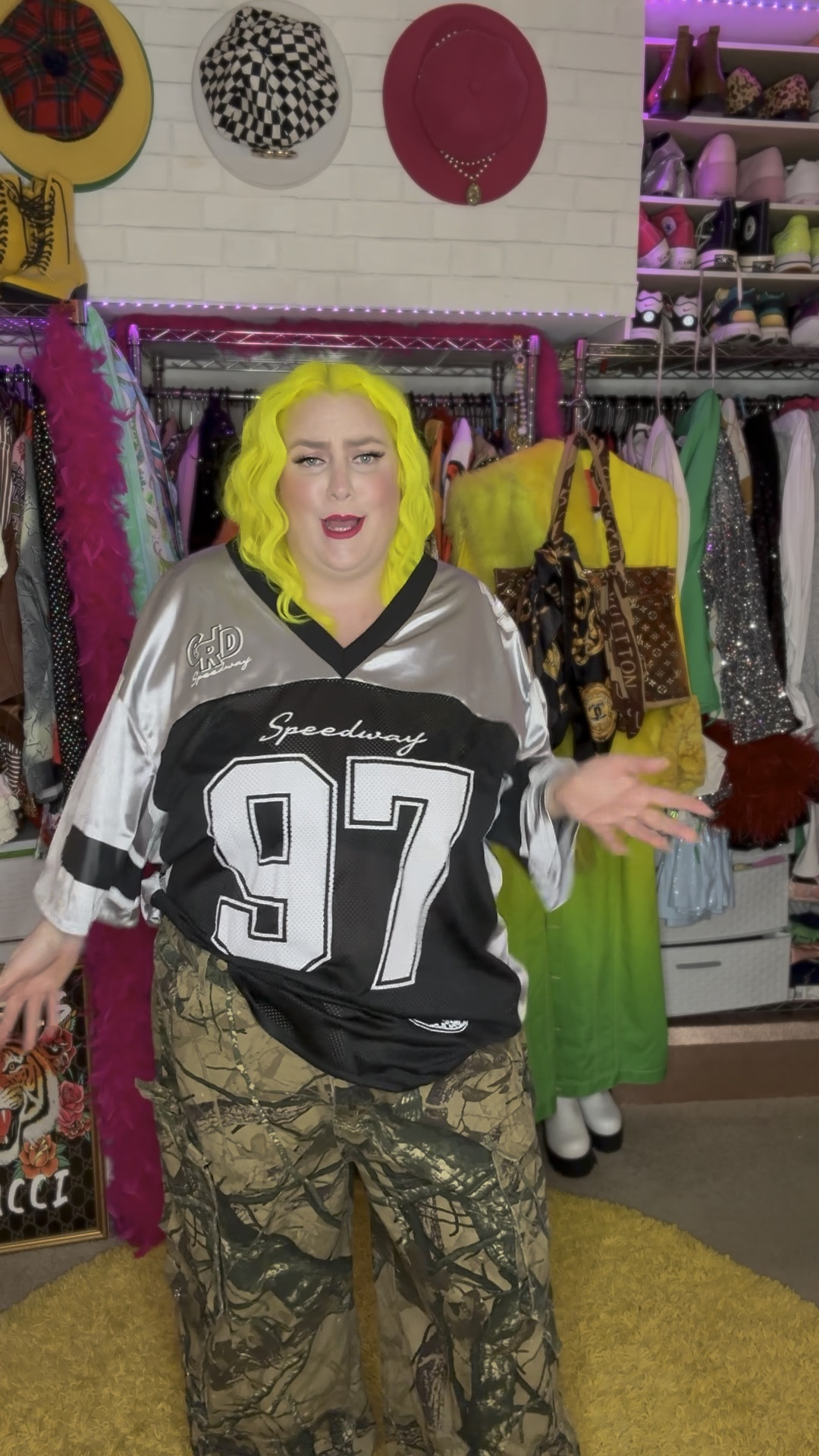 I have been obsessed with cool oversized sports jerseys lately! I think they look cool paired with wide leg pants or even a mini skirt! This is size 3x from SHEIN #plussize #shopping 

#LTKPlusSize #LTKStyleTip