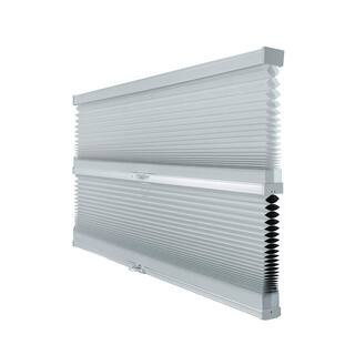 Cut-to-Size Light Grey Cordless Day and Night Privacy Blackout Polyester Cellular Shade 60.75 in. W x 48 in. L | The Home Depot