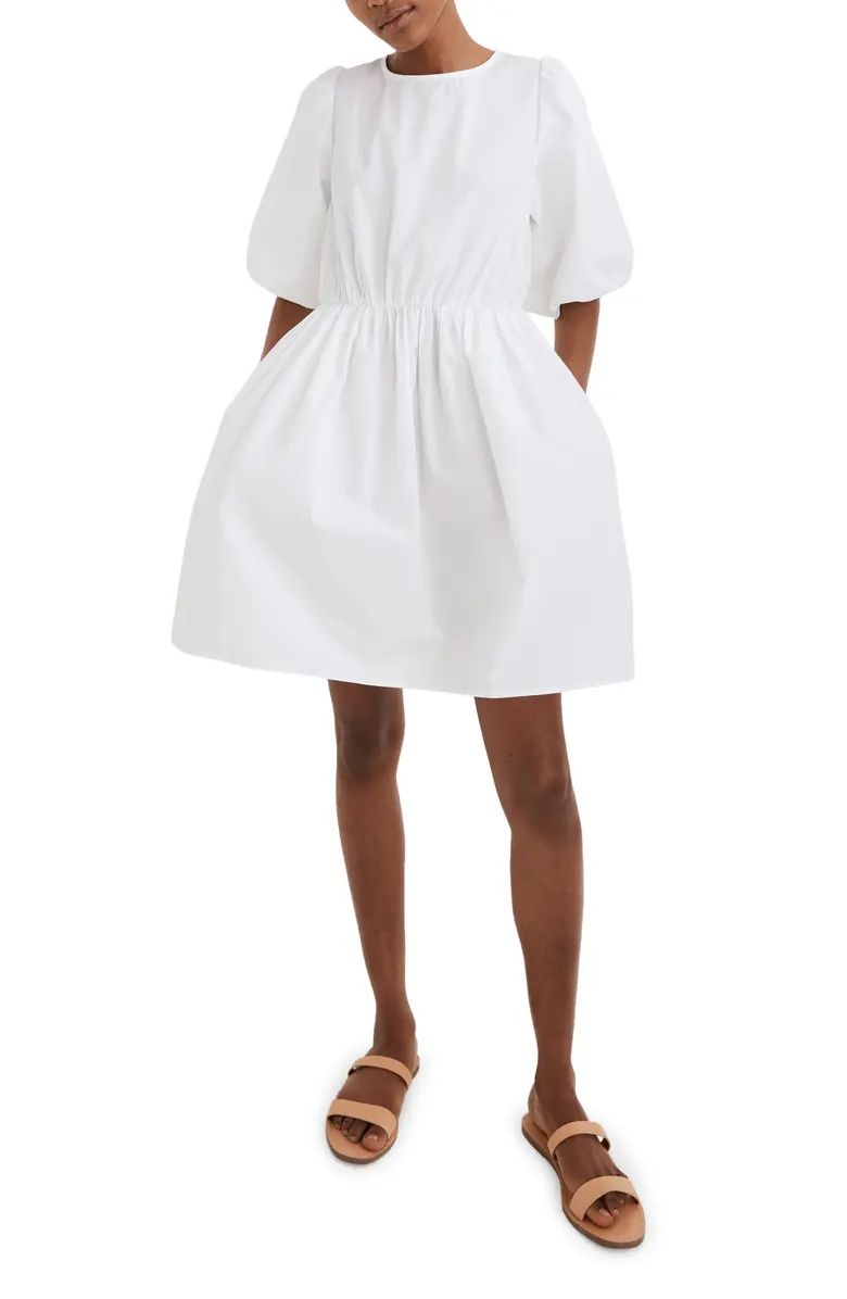 Bubble Sleeve Poplin Minidress | Nordstrom