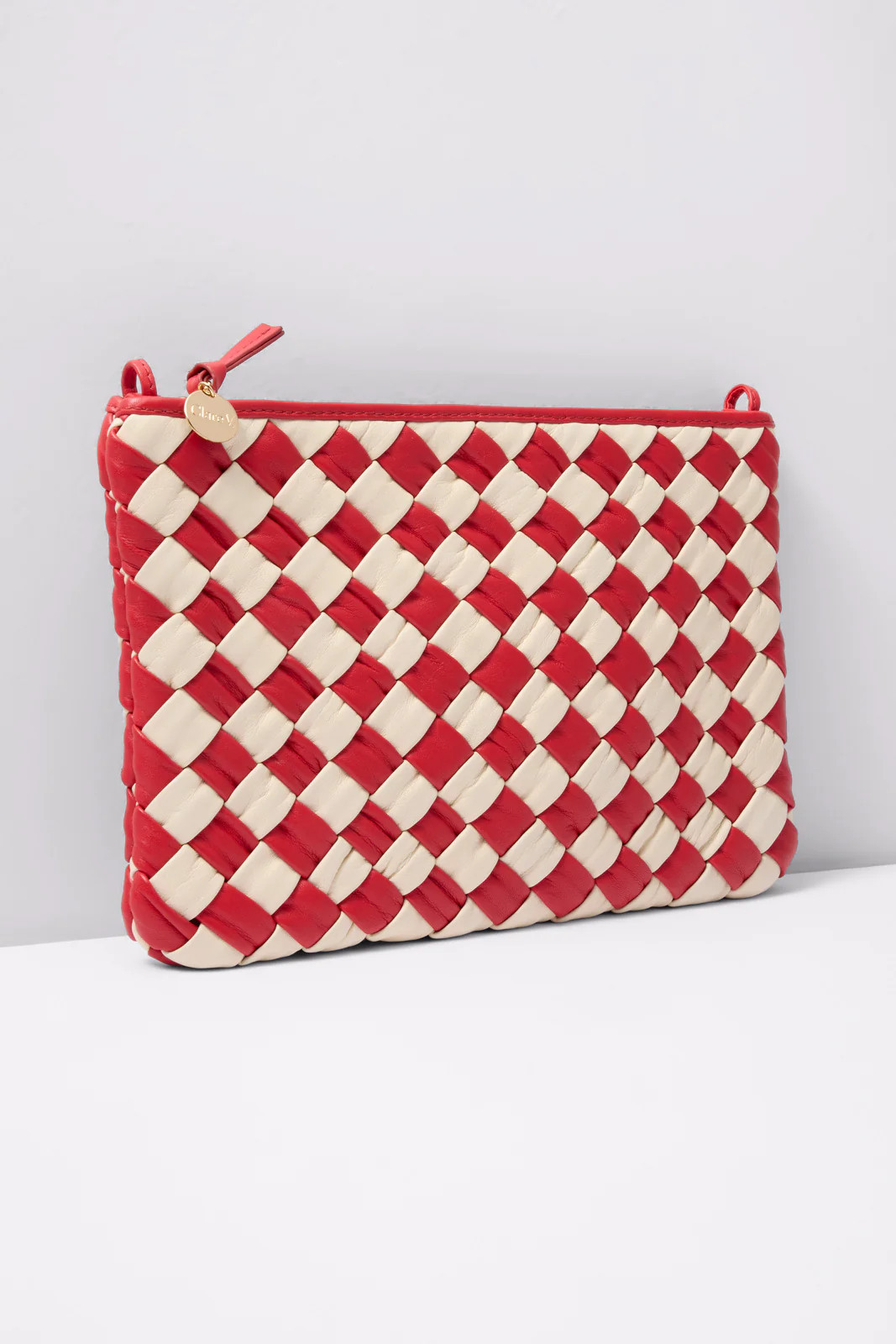 CLARE V. Women's Flat Clutch with Tabs Bag, Red | Evereve