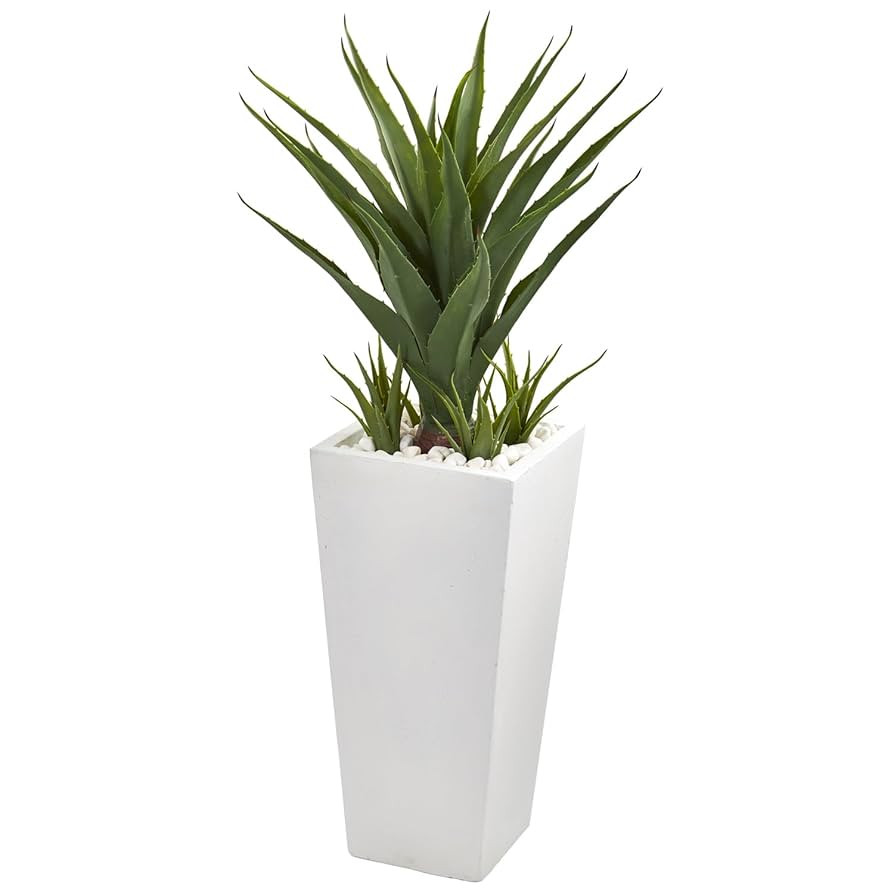 40" Spiky Rustic Romance Artificial Plant in White Planter, Lifelike Design for Indoor Use, Eye-C... | Amazon (US)