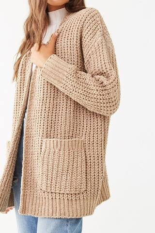 Metallic Open-Front Cardigan | Forever 21 (US)
