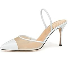 anteikira Women Fashion High Heels Stiletto Closed Ponited Toe Slip On Single Straps Slingback Sh... | Amazon (US)