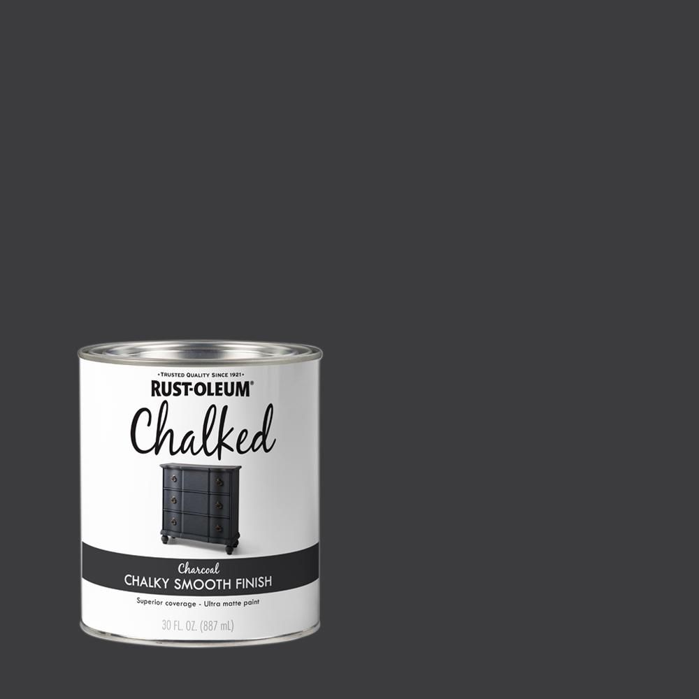 Rust-Oleum 30 oz. Charcoal Ultra Matte Interior Chalked Paint-301813 - The Home Depot | The Home Depot