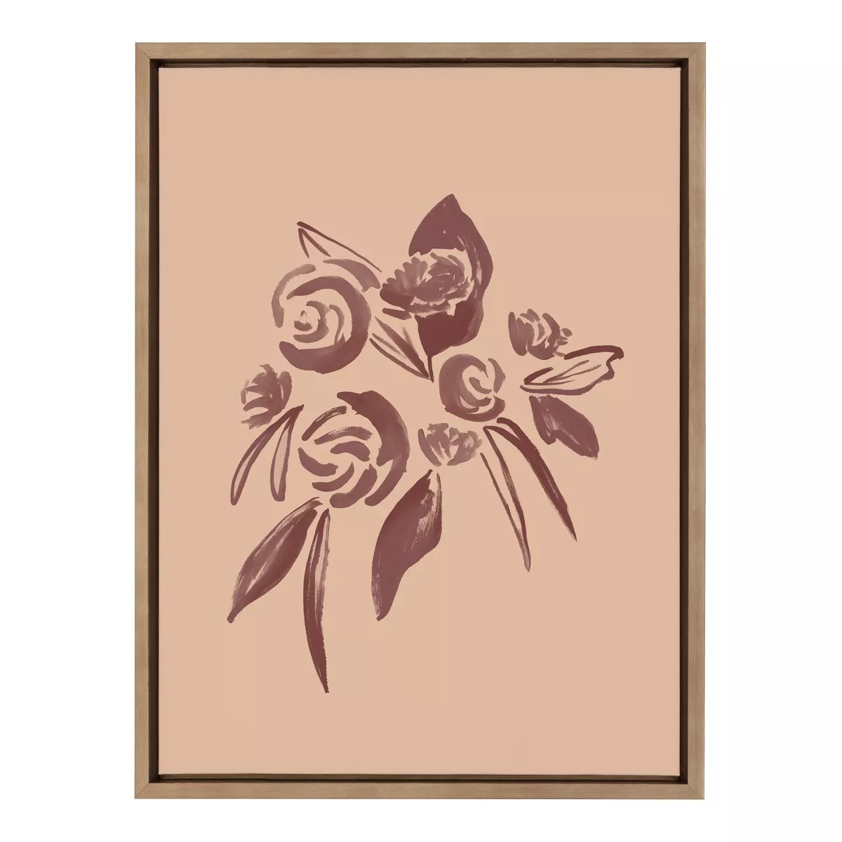 Kate and Laurel Sylvie Painted Floral Framed Canvas by Kate Aurelia Holloway, 18x24, Gold | Target