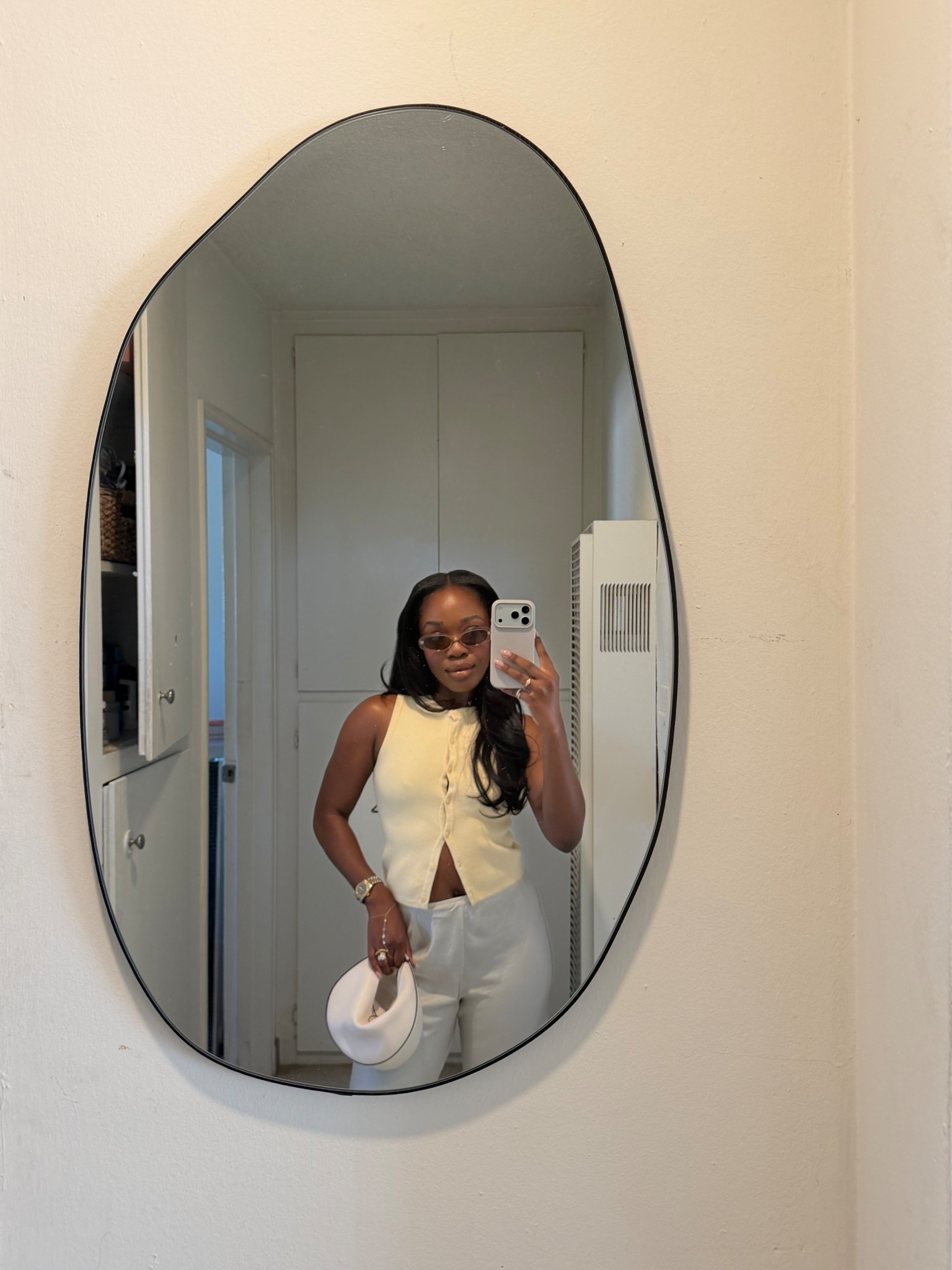 Spring outfit of the day! Love this butter yellow top + white silk pants 🧈☁️

#LTKgrwm #LTKootd