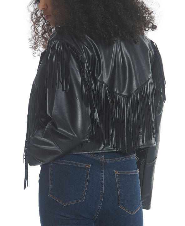 Fringed Faux-Leather Jacket | Macys (US)