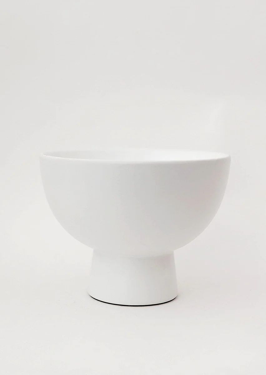 Large White Ceramic Compote - 6 | Afloral (US)