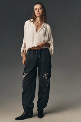Pilcro Crystal-Embellished Balloon Pants | Anthropologie (US)