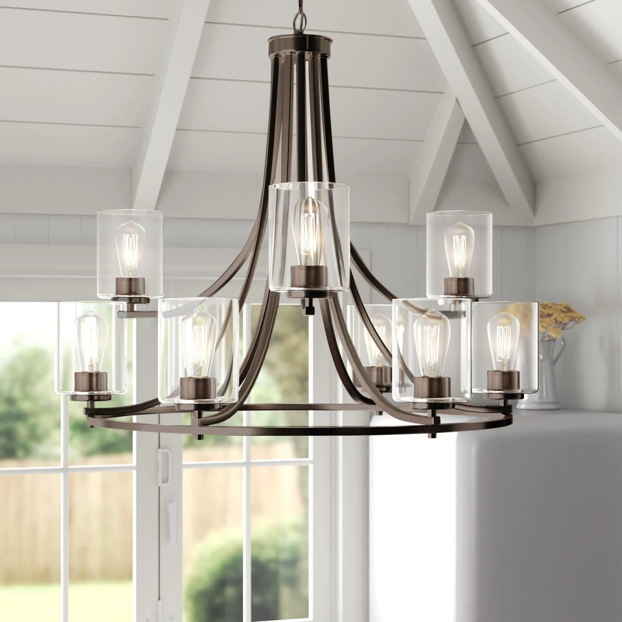 Raelyn 9 - Light Dimmable Wagon Wheel Chandelier | Wayfair North America
