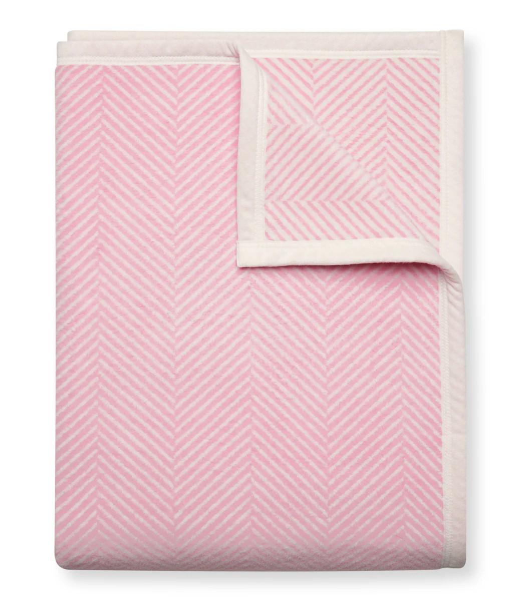 Harborview Herringbone Blush Throw Blanket | ChappyWrap | ChappyWrap