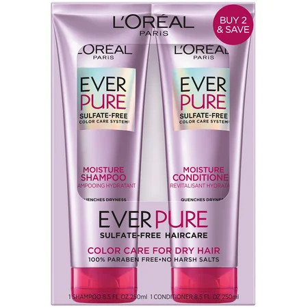L'Oreal Paris EverPure Moisture Sulfate Free Shampoo and Conditioner, 1 Kit | Walmart (US)