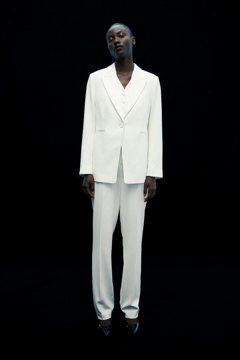 Slim trousers - White - Ladies | H&M GB | H&M (UK, MY, IN, SG, PH, TW, HK)
