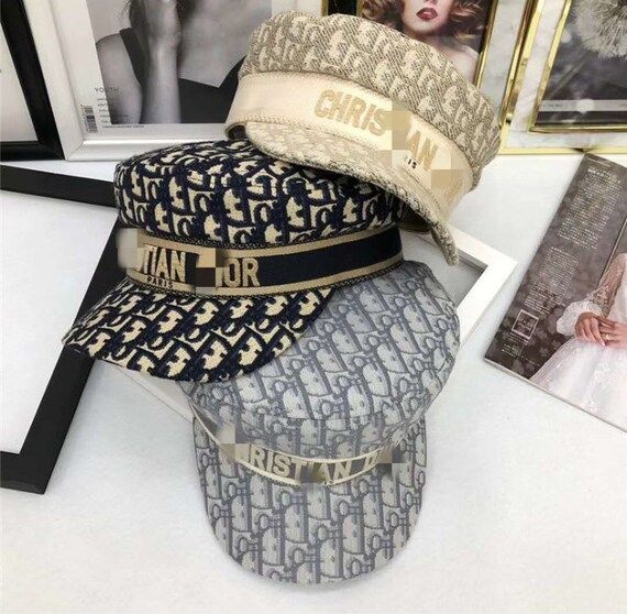 Navy beret designer inspired fashion brand D letter fashion sun hat | Etsy (US)