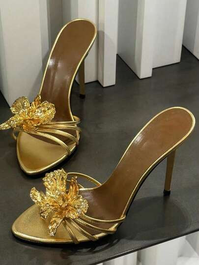 Silk Floral Sandals For Women, High-End Versatile Design, New Collection 2025 | SHEIN