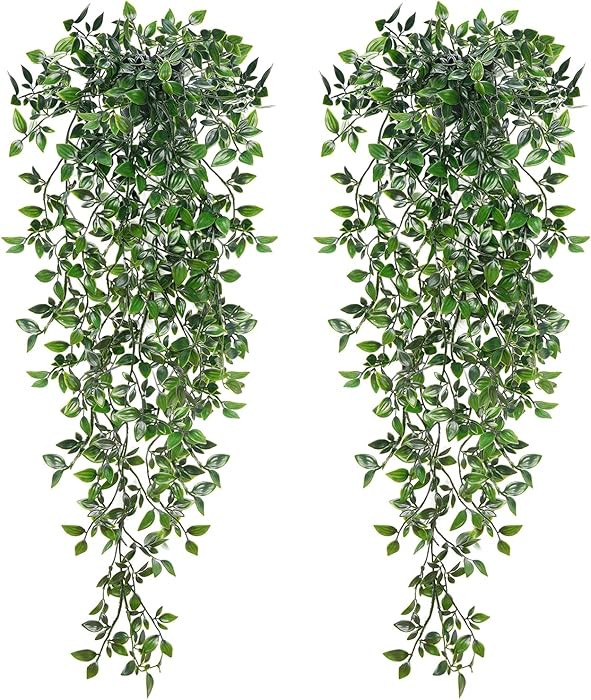 BLEUM CADE Fake Hanging Plants, 2pcs Artificial Hanging Potted Plant, Faux Mandala Vines Hanging ... | Amazon (US)