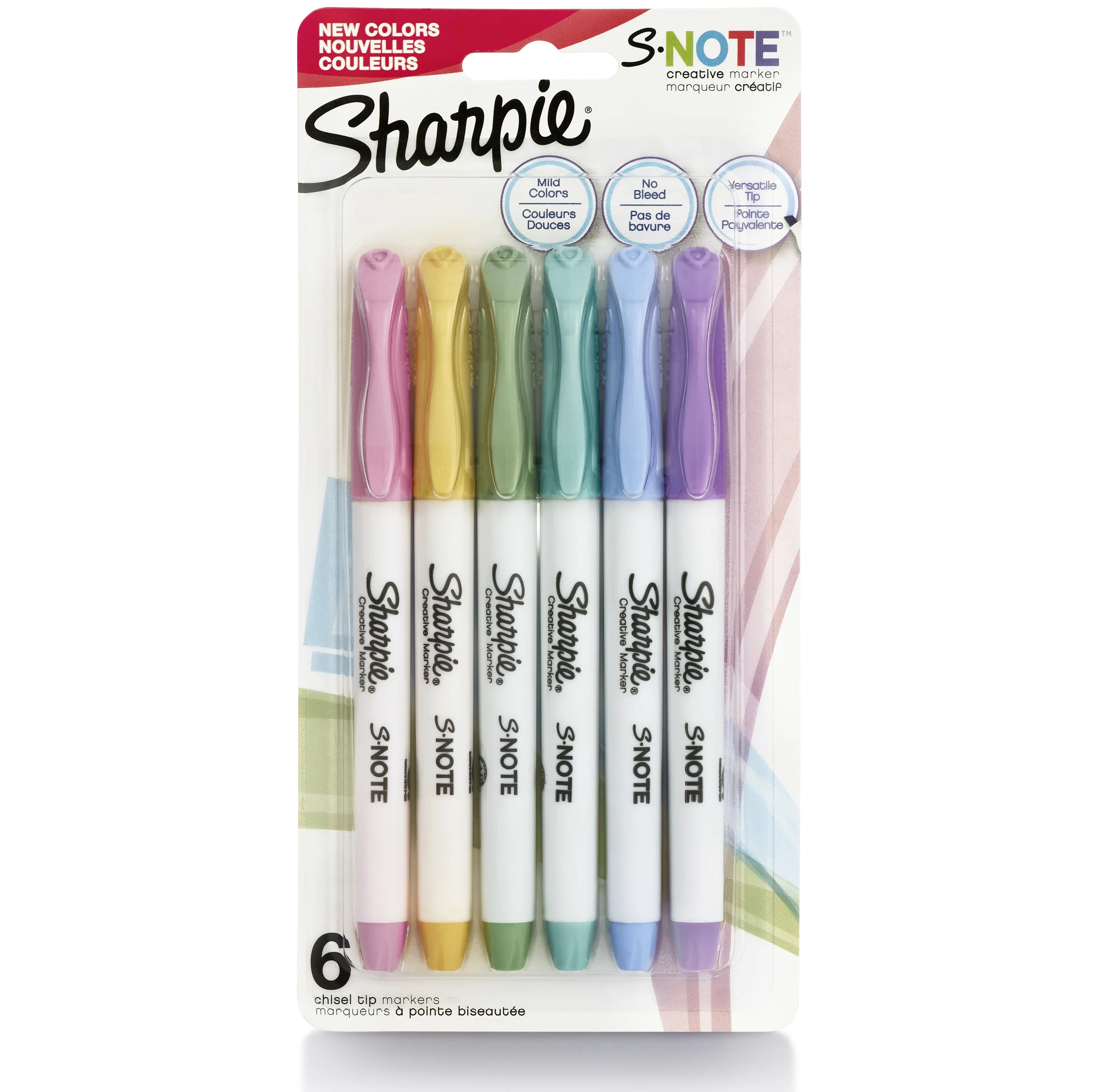 Sharpie S-Note Creative Markers, Highlighters, Assorted Colors, Chisel Tip, 6 Count | Walmart (US)
