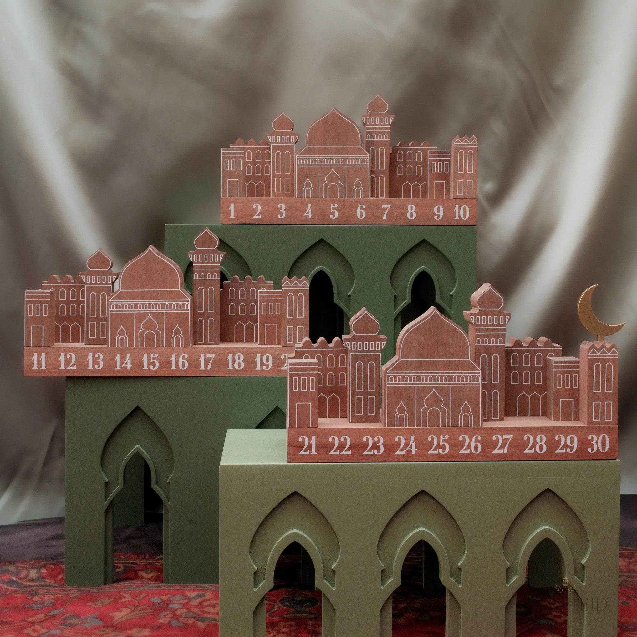 Wooden Ramadan City Countdown Calendar | Days of Eid