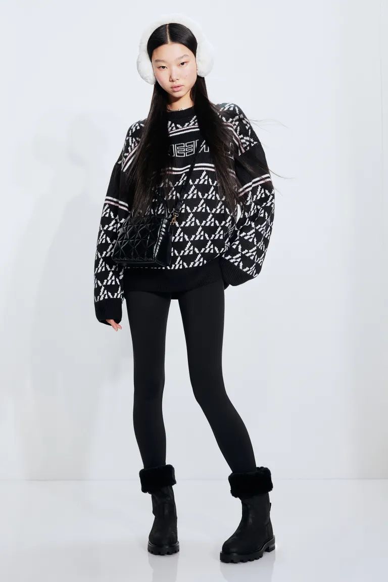 Oversized Jacquard-knit Sweater | H&M (US)