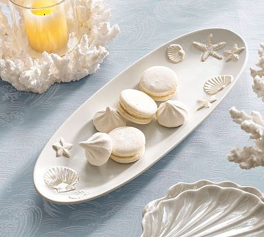 Coastal Embossed Stoneware Cookie Platter | Pottery Barn (US)
