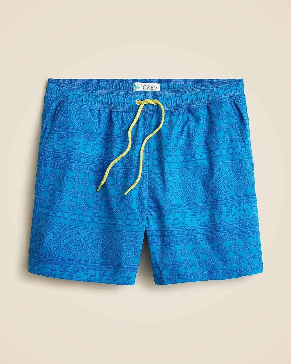 6'' stretch swim trunk in print with ECONYL&reg; nylon | J. Crew US