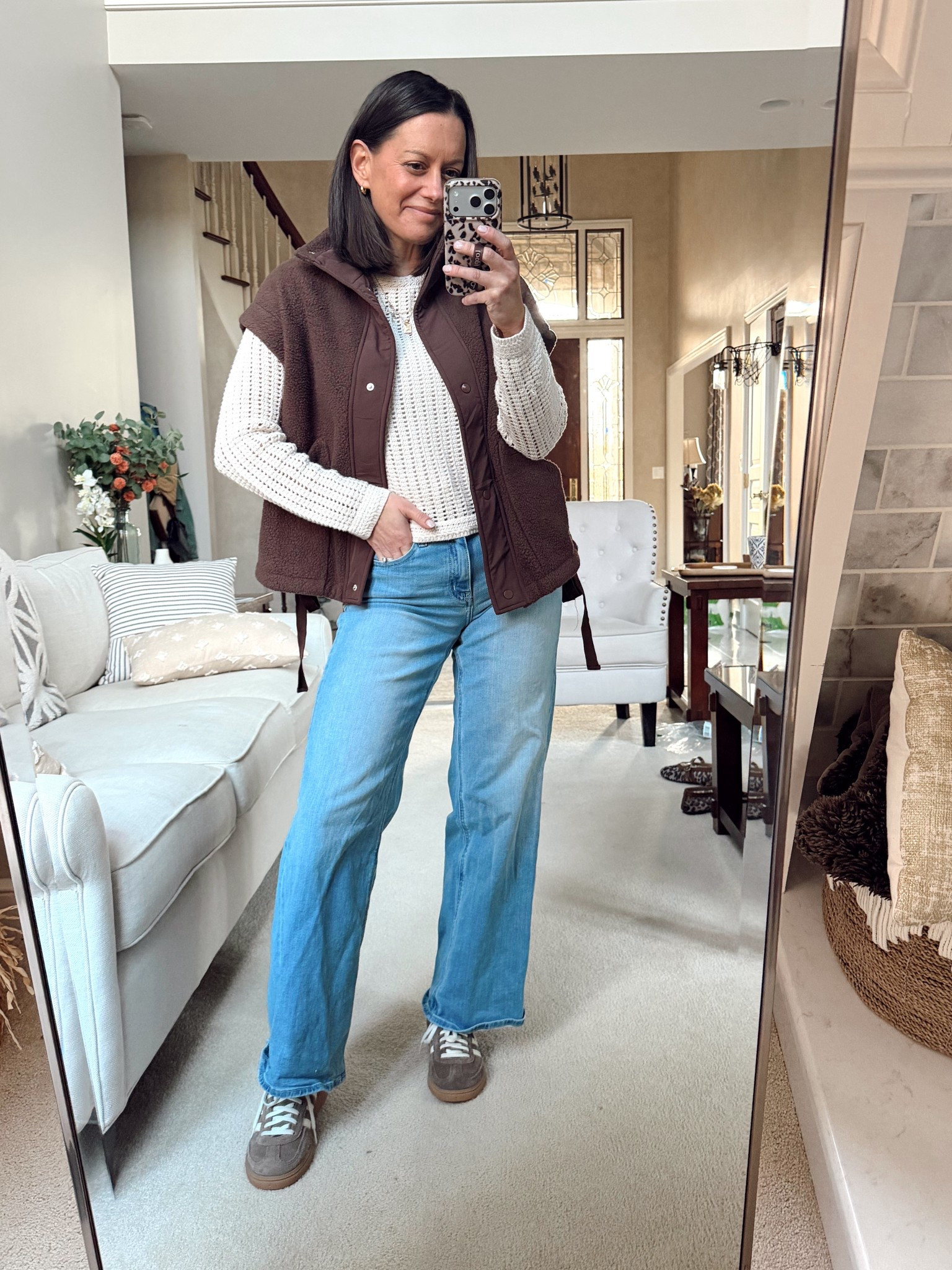 Mom outfit! Target sweater runs true to size to small, jeans run true to size, vest runs true to size.



#LTKOver40 #LTKPetite #LTKootd