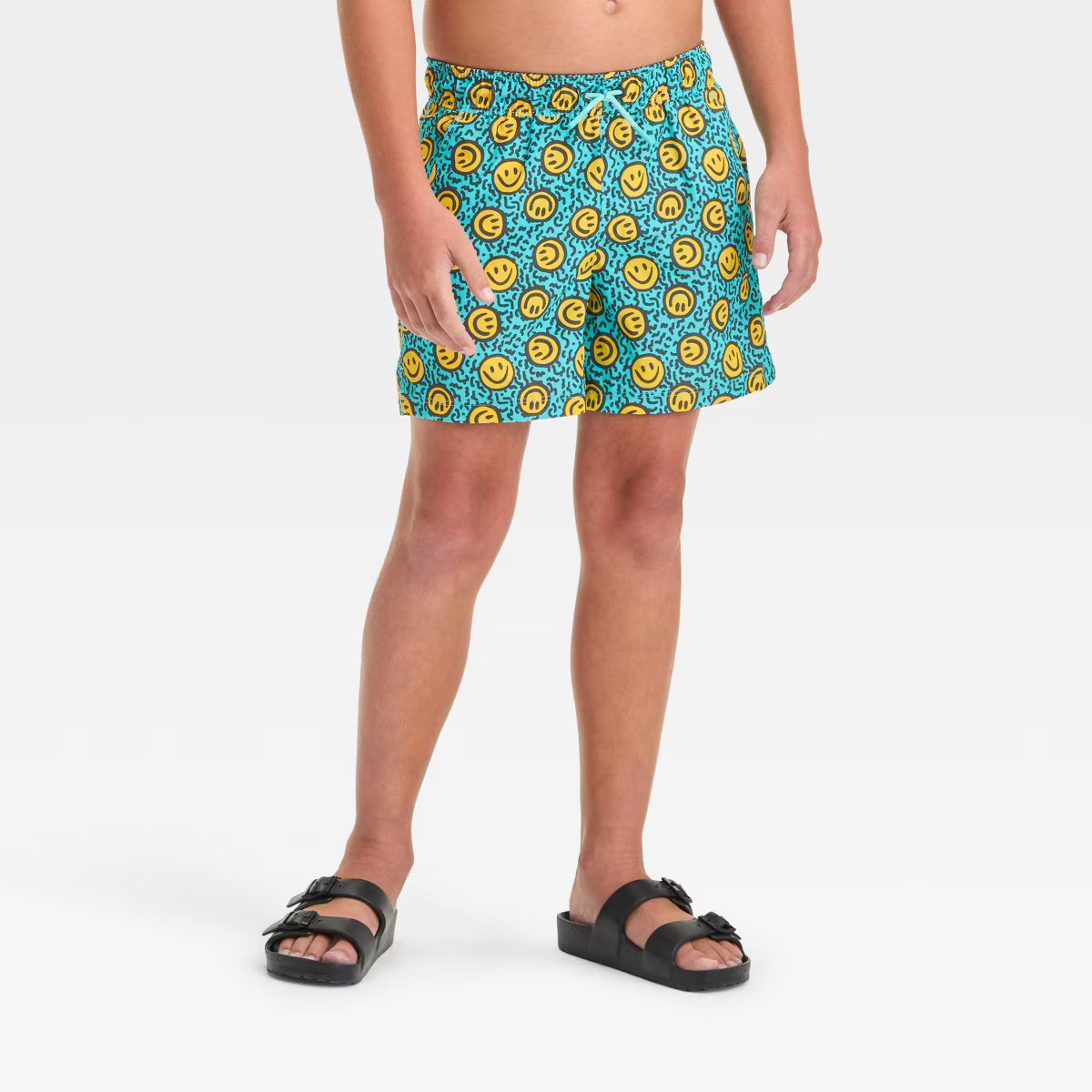 Boys' Smiley Face Swim Shorts - art class™ Blue M Husky | Target